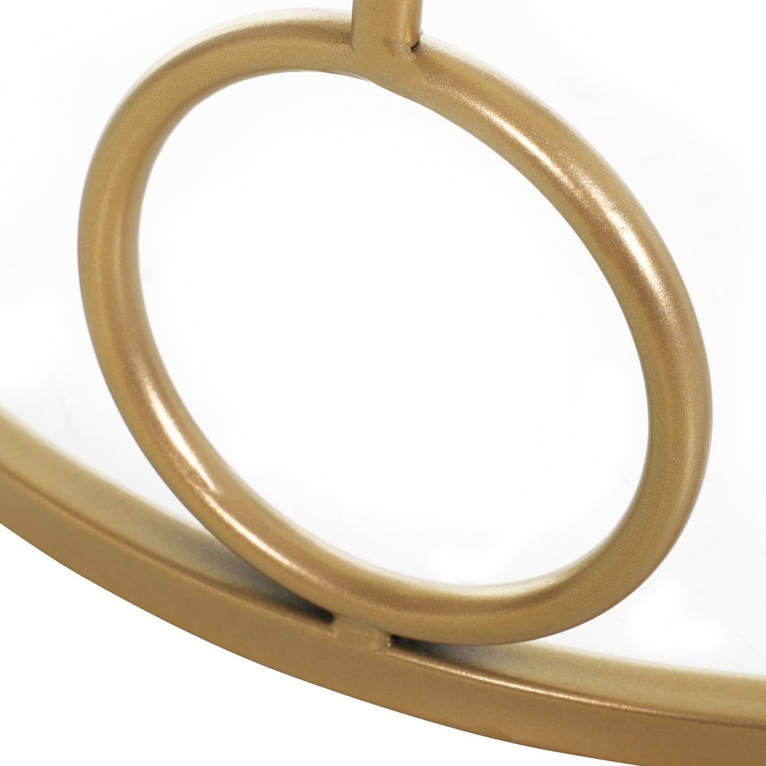 Round Coffee Tables Set of 2, Gold Nesting Side End Tables with Tempered Glass Top, Steel Frame for Living Room, Gold