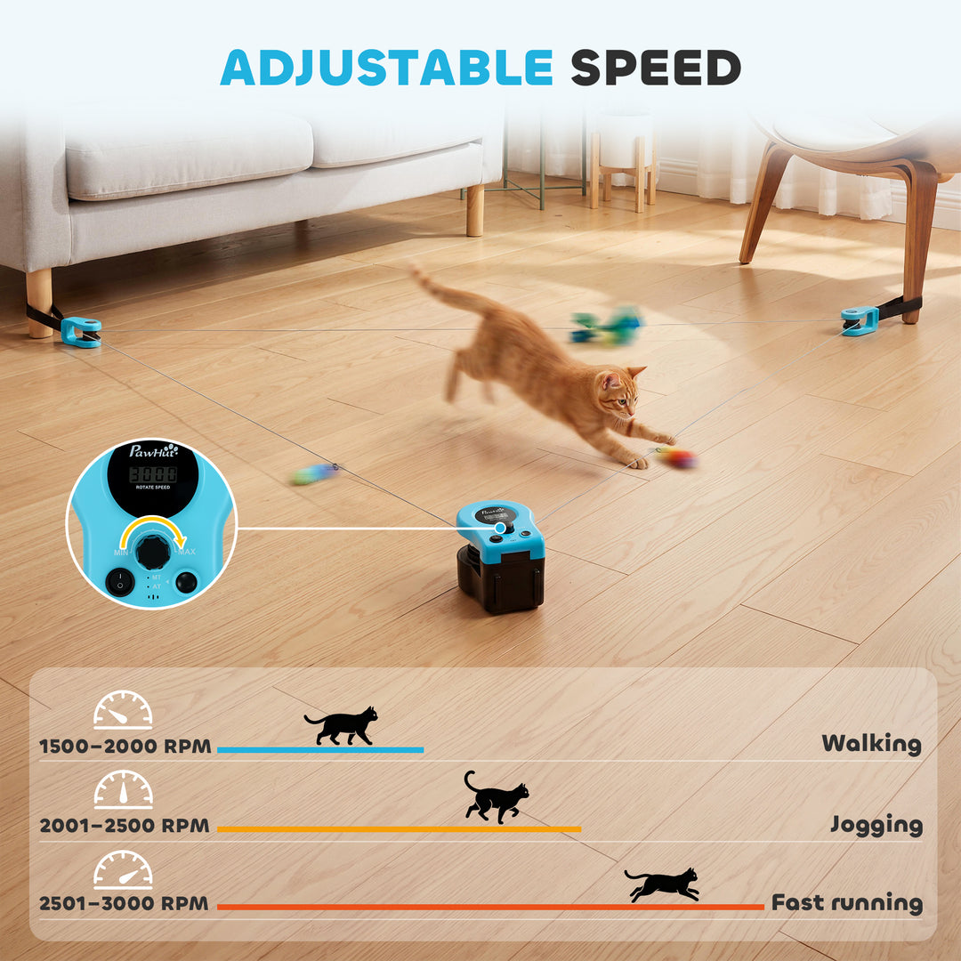 Interactive Cat Toy for Indoor Kittens &amp; Adult with Adjustable Speed, 