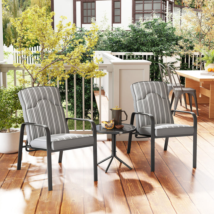 Three-Piece Reclining Chair Set - Grey