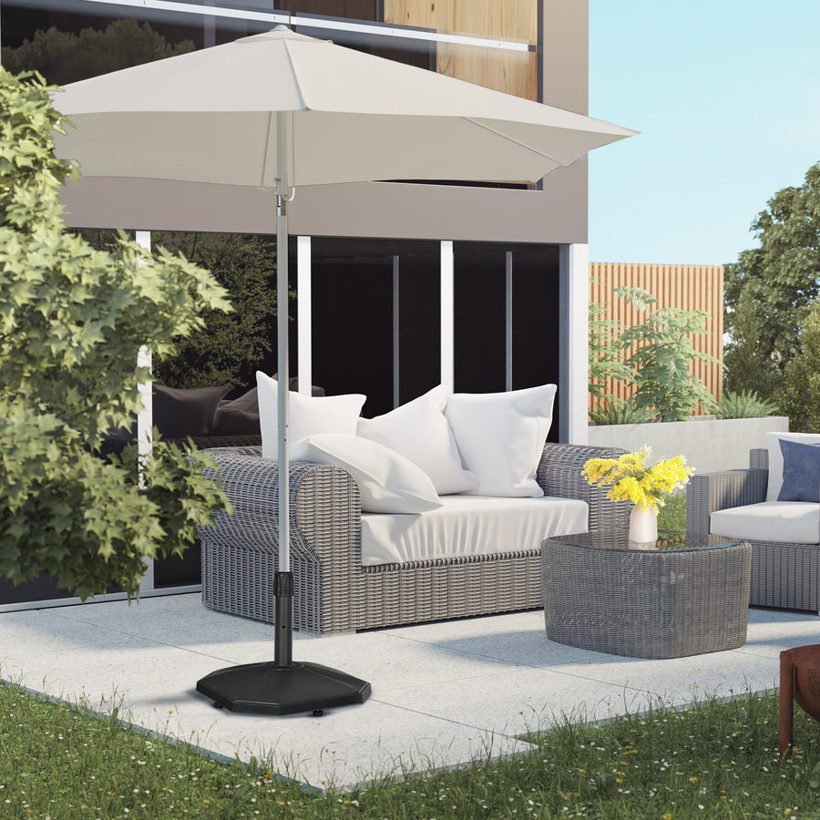 18kg Patio Parasol Base, Garden Concrete Umbrella Base, Outdoor Umbrella Stand Holder for Parasol Poles 34mm, 38mm and 48mm, Black