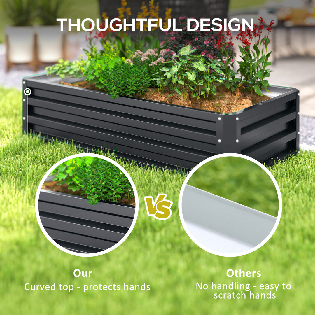 Raised Beds for Garden, Galvanized Outdoor Planters, for Herbs and Vegetables, Use for Patio, Backyard, Balcony, Grey