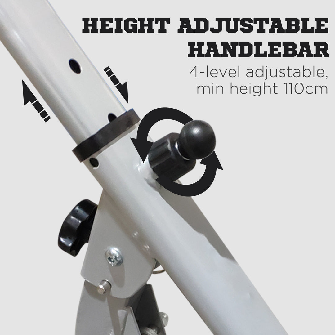 MCL Stepper w/ Handle Hand Grip Workout Fitness Machine For Fitness Aerobic Exercise Home Gym Grey