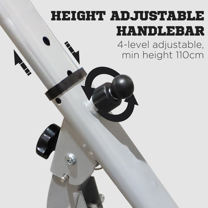 MCL Stepper w/ Handle Hand Grip Workout Fitness Machine For Fitness Aerobic Exercise Home Gym Grey