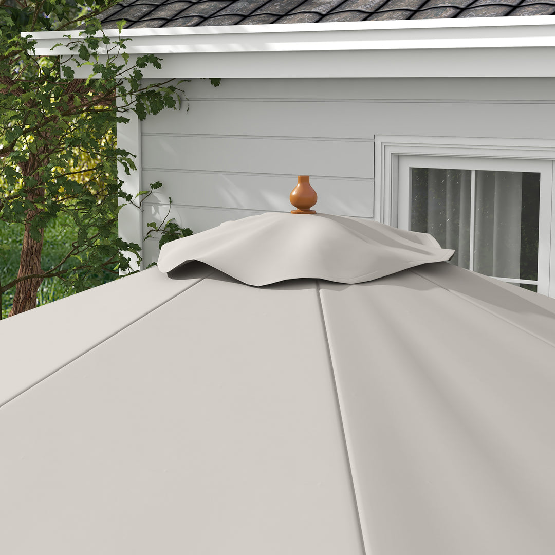 MCL 3.3m Elegant Wooden Parasol - Grey