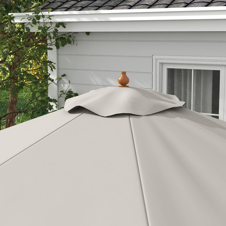 MCL 3.3m Elegant Wooden Parasol - Grey