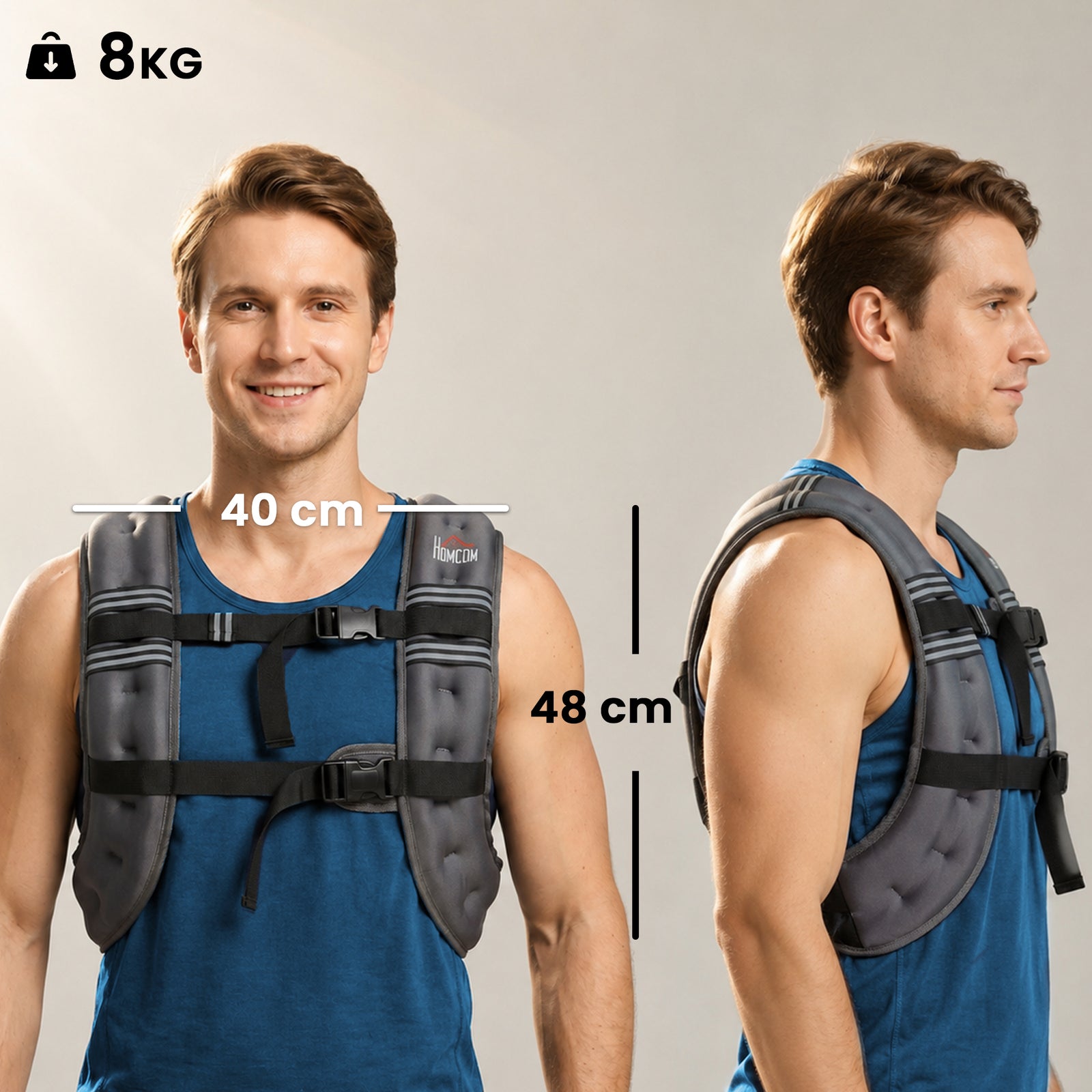 8KG Weighted Vest, Running Weight Vest with Adjustable Strap, Convenie