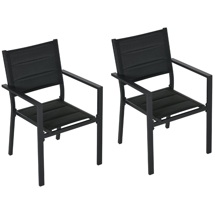 Outsunny Set of Two Aluminium Stacking Garden Chairs | Aosom UK