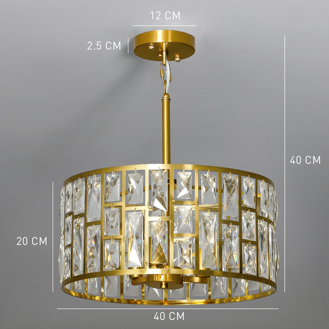 MCL 72 Glass Crystallite Chandelier - Gold-Tone