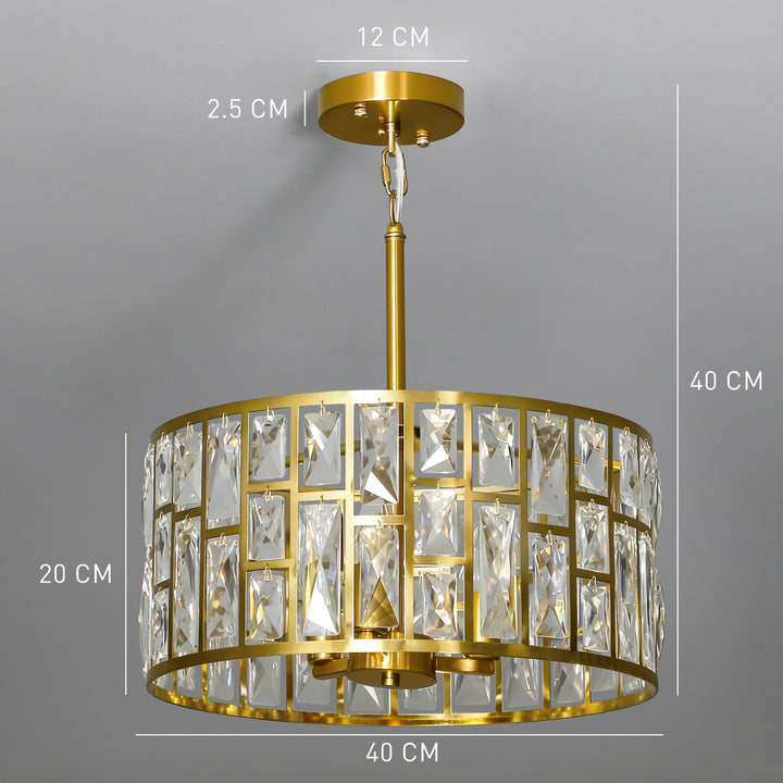 MCL 72 Glass Crystallite Chandelier - Gold-Tone