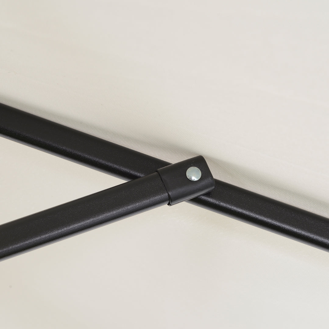 MCL 2m Garden Parasol Umbrella, Outdoor Sun Shade with 6 Sturdy Ribs for Balcony, Bench, Garden, Cream White