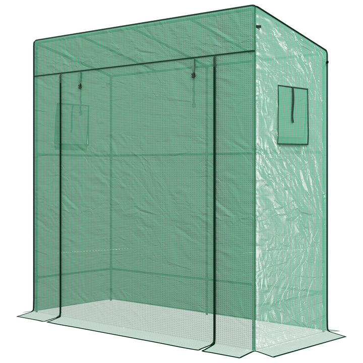 Outsunny Walk-In Greenhouse: Durable PE Cover, Outdoor Plant Shelter, Verdant Green | Aosom UK