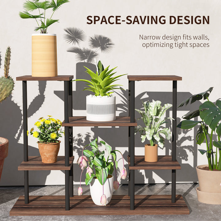 Four-Tier Wooden Shelf Plant Stand