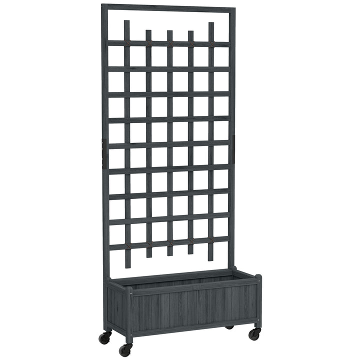 Wooden Trellis Planter, Raised Garden Bed with Wheels, to Climb and Gr