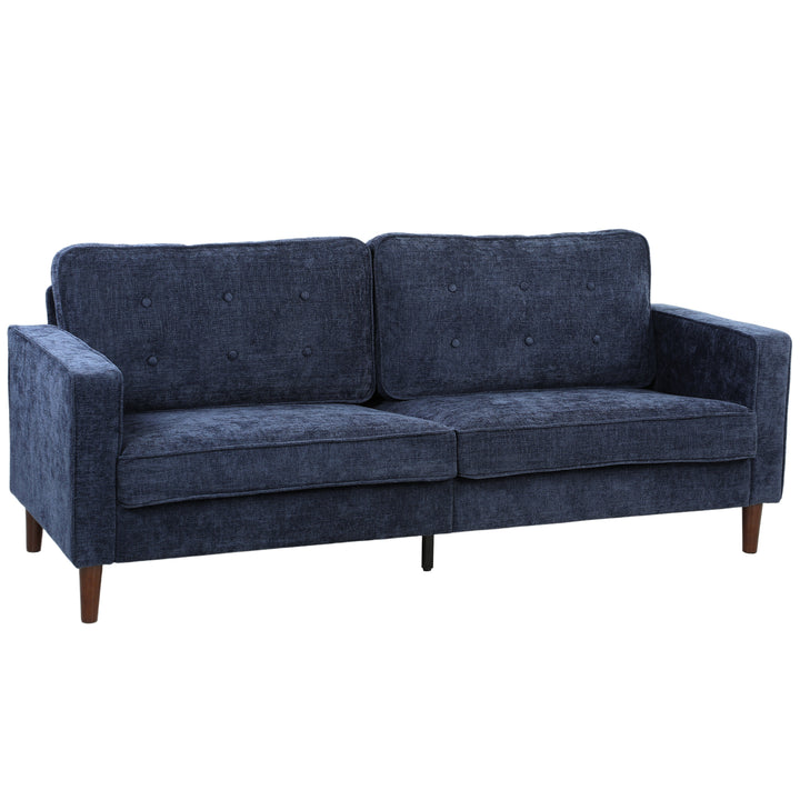 3 Seater Sofa Button Tufted Upholstered Couch with Wood Legs for Livin