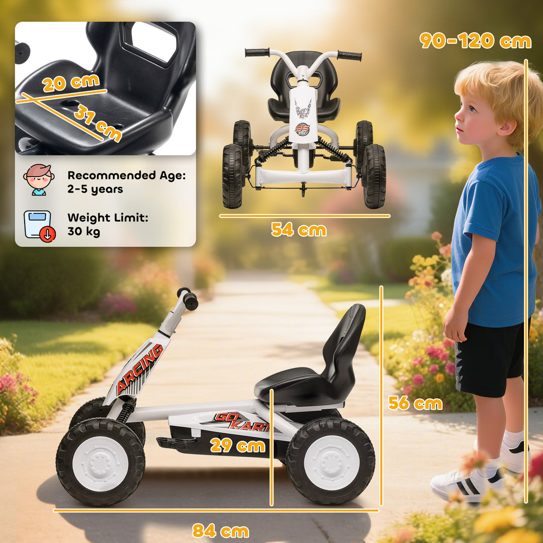 Kids Pedal Go Kart with Steel Frame, Sporty Design, for Ages 2-5 Years