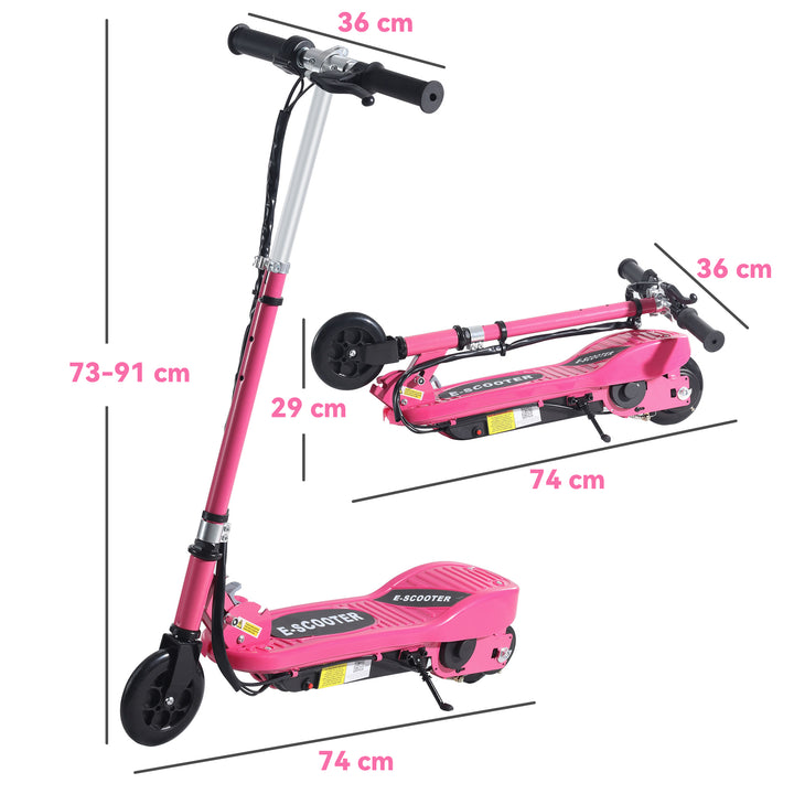 Foldable Electric Kids Scooter, Ride-on for Ages 7-14 Years, Pink