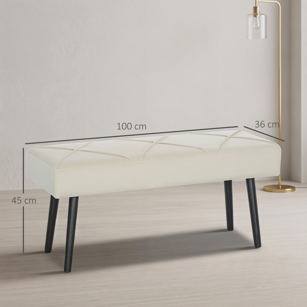 Upholstered Hallway Bench, End of Bed Bench with X-Shape Design and St