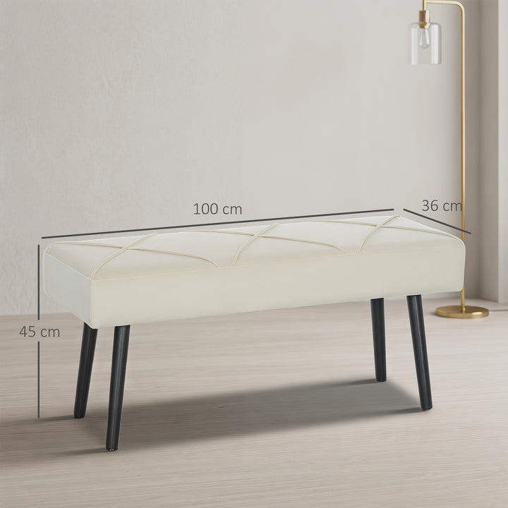 Upholstered Hallway Bench, End of Bed Bench with X-Shape Design and St