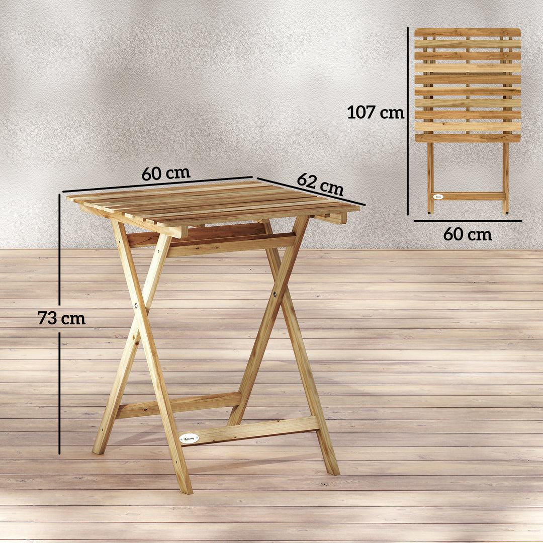 Outdoor Coffee Table Foldable Wooden Garden Table for Patio Balcony Na
