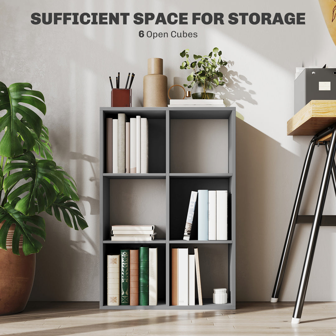 6-Cube Bookshelf - Light Grey