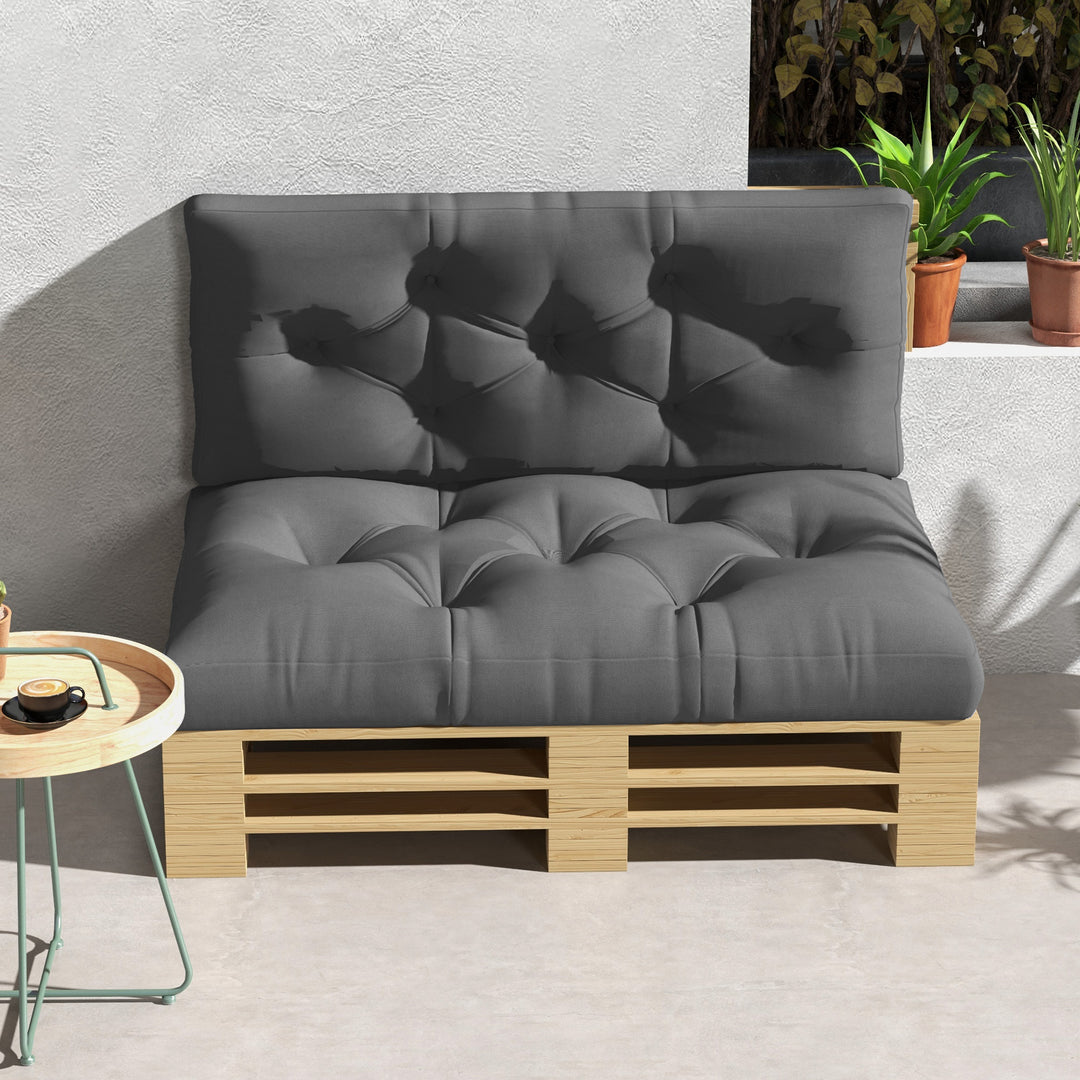 Seat and Back Padded Pallet Cushion Set - Dark Grey