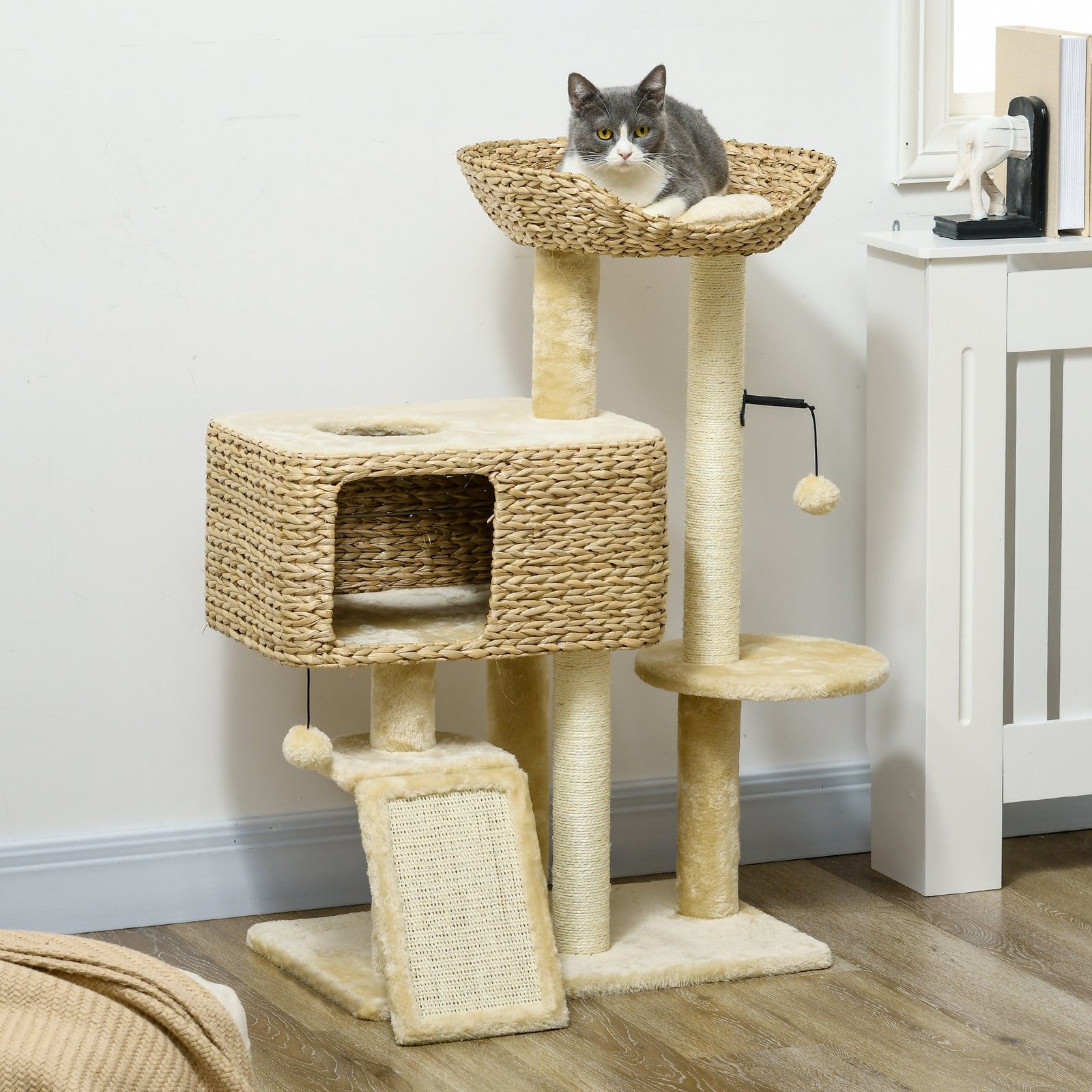 95cm Cat Tree Tower for Indoor Cats, with Scratching Post, Cat House, 