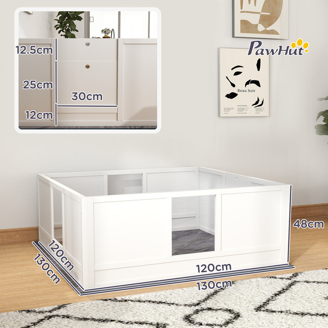 Whelping Box for Dogs with Whelping Pad, Adjustable Entrance, Non-slip Foot Pads, for Large Dogs, 124 x 120cm