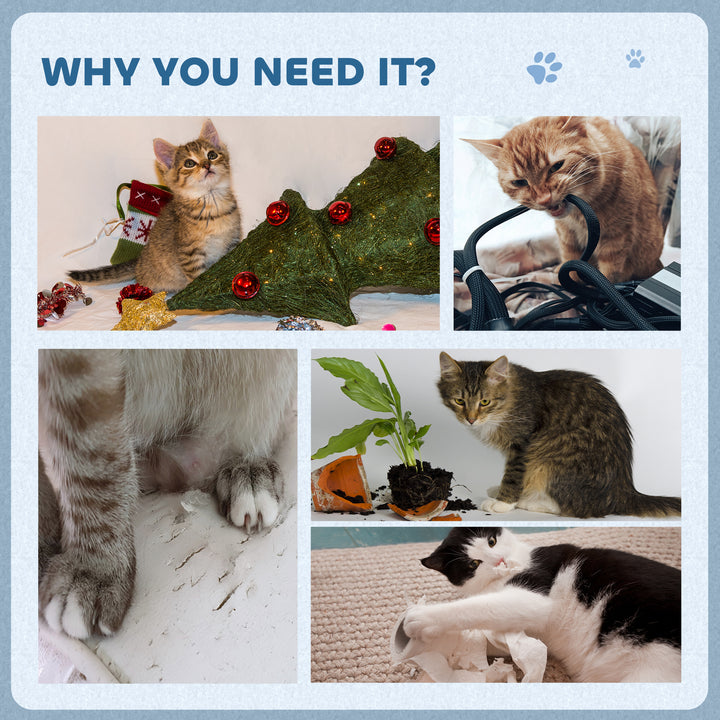 2-in-1 Cat Scratching Board with Catnip for Indoor Cats, 26.5 x 57 x 26.5cm, Blue
