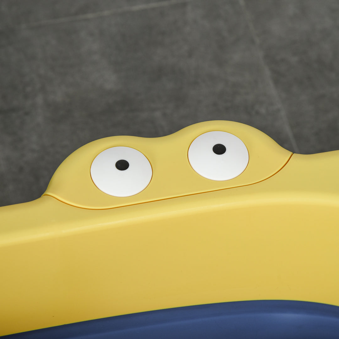 MCL Baby Bathtub for 0-6 Years Collapsible Non-Slip Portable with Stool Seat for Newborns Infants Toddlers Kids - Yellow