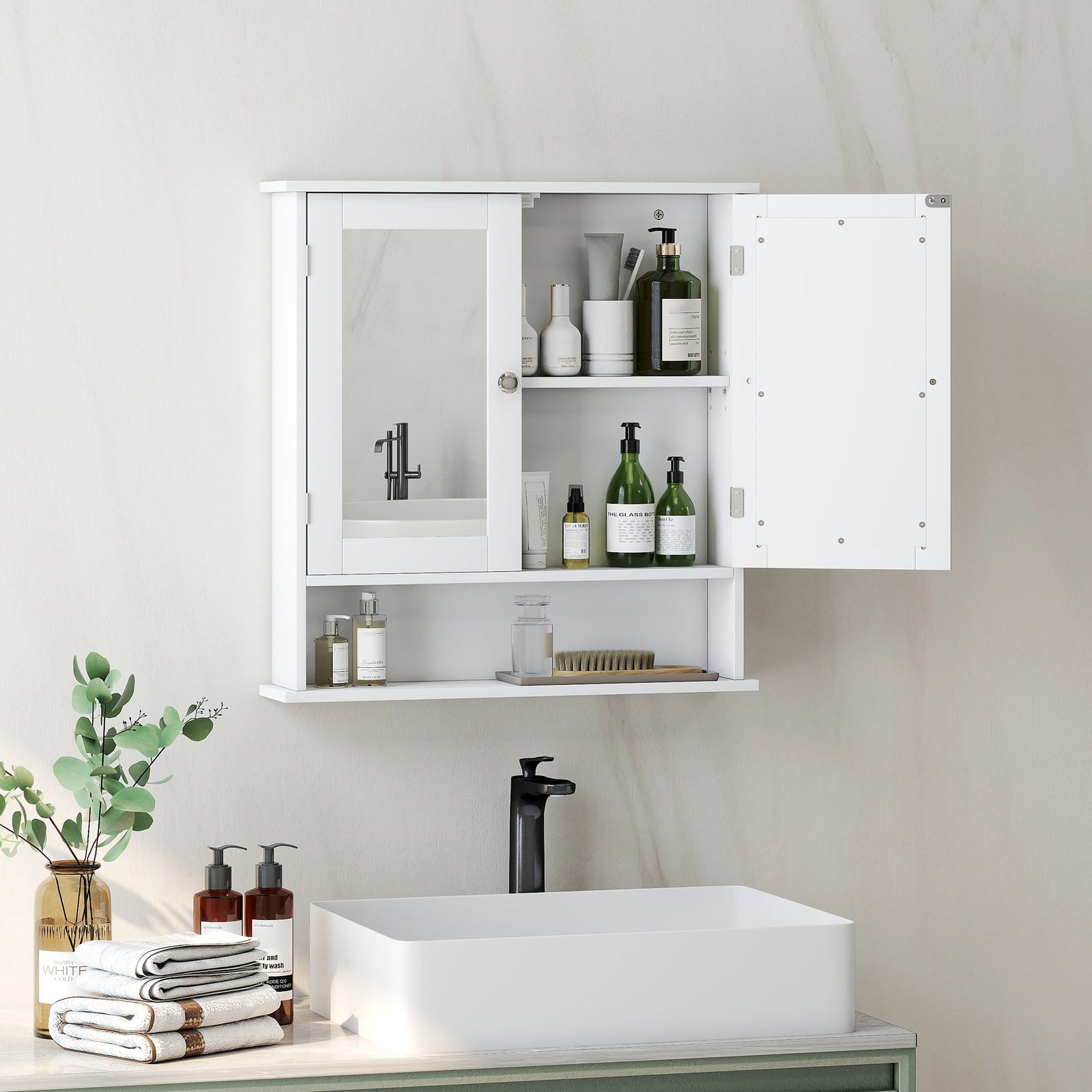 Bathroom Wall Storage Cabinet - White