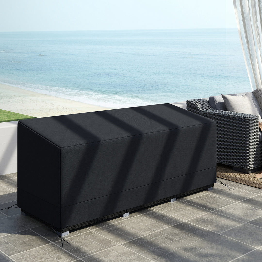 Rectangular Patio Garden Furniture Cover Waterproof for 3 Seater Sofa Bistro Set, UV Resistant Protection 600D Oxford Fabric Rattan Lounge Clean Cover, 190 x 72 x 76cm, Black