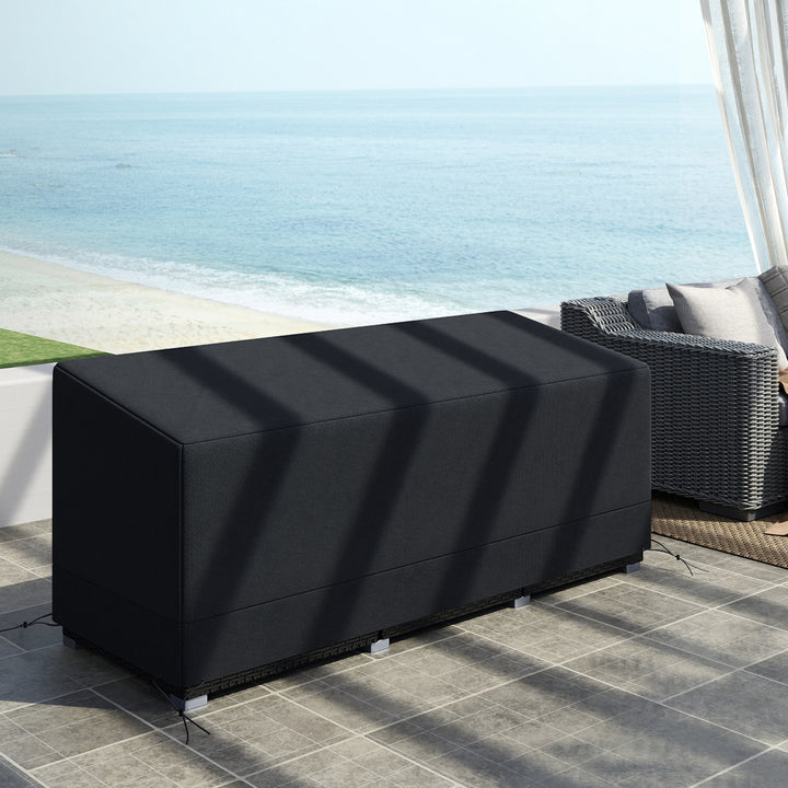 Rectangular Patio Garden Furniture Cover Waterproof for 3 Seater Sofa Bistro Set, UV Resistant Protection 600D Oxford Fabric Rattan Lounge Clean Cover, 190 x 72 x 76cm, Black