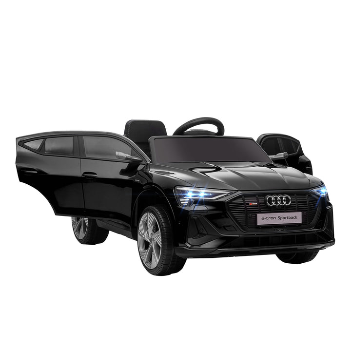 HOMCOM 12V Audi E-tron Licensed Ride On Car, Two Motors Battery Powered Toy with Remote Control, Lights, Music, Horn, Black | Aosom UK