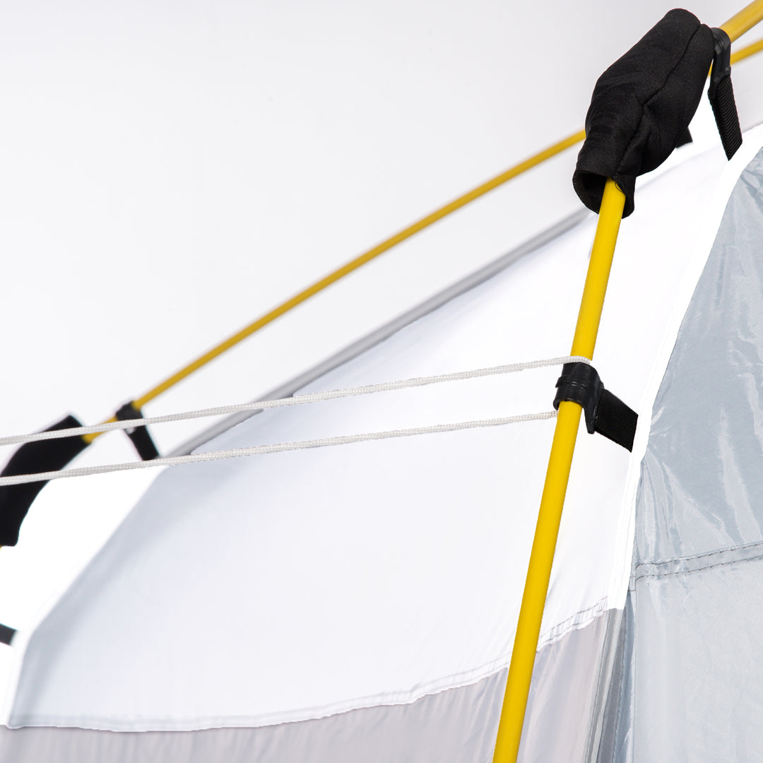 MCL 4 Person Automatic Camping Tent, Outdoor Pop Up Tent, Portable Backpacking Dome Shelter, Light Grey