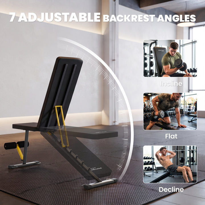Adjustable Weight Bench, 300kg Incline Decline Flat Foldable Bench Pre