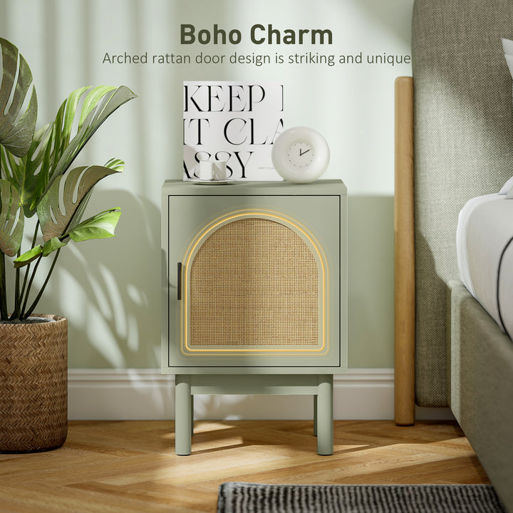 2-Piece Rattan Bedside Table for Bedroom - Light Green - view 5