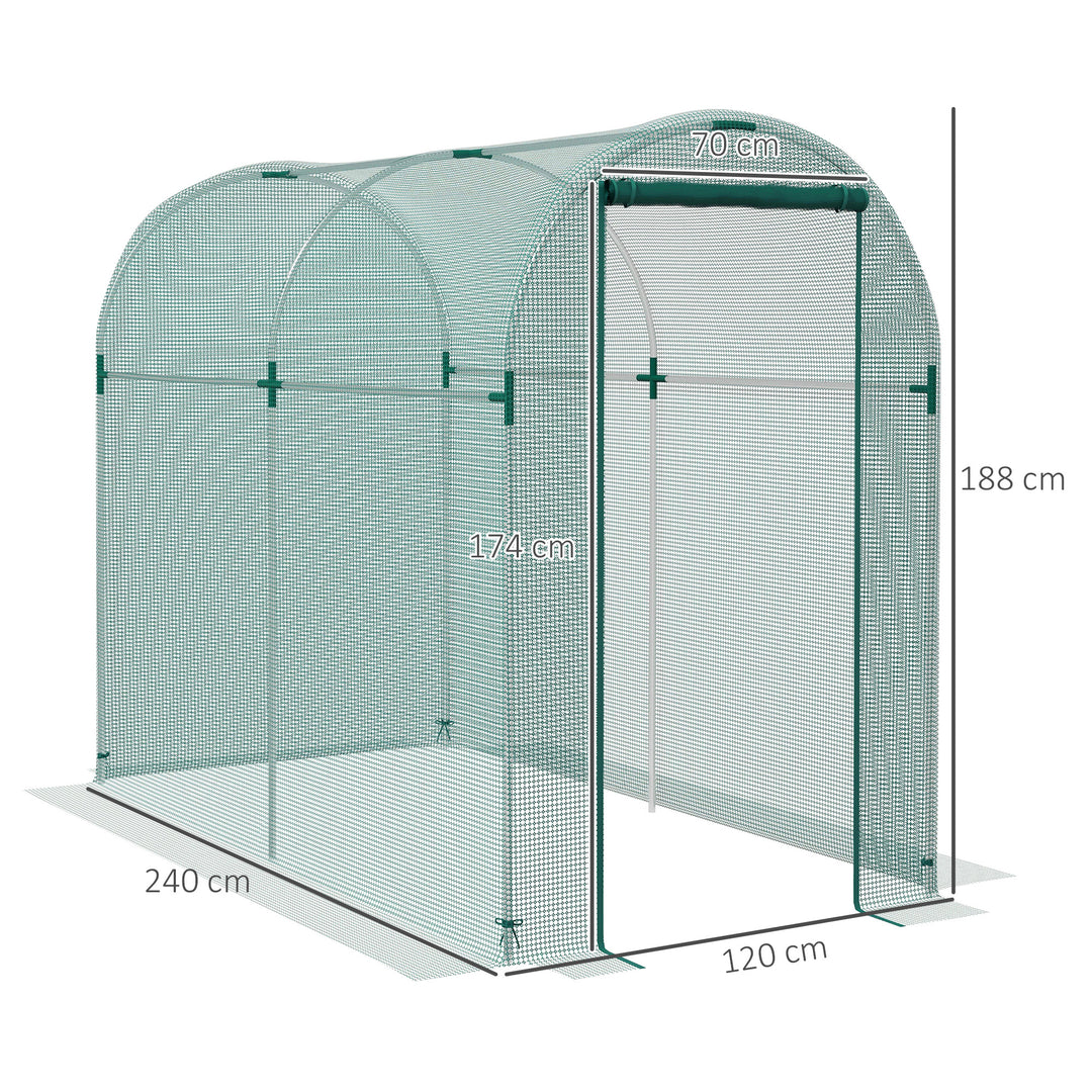 240 x 120cm Mini Polytunnel Greenhouse