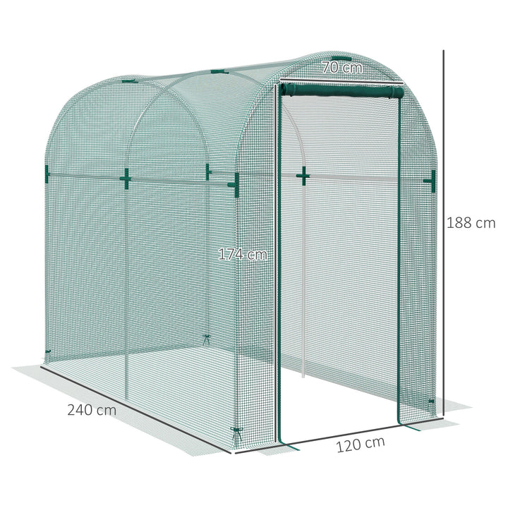 240 x 120cm Mini Polytunnel Greenhouse