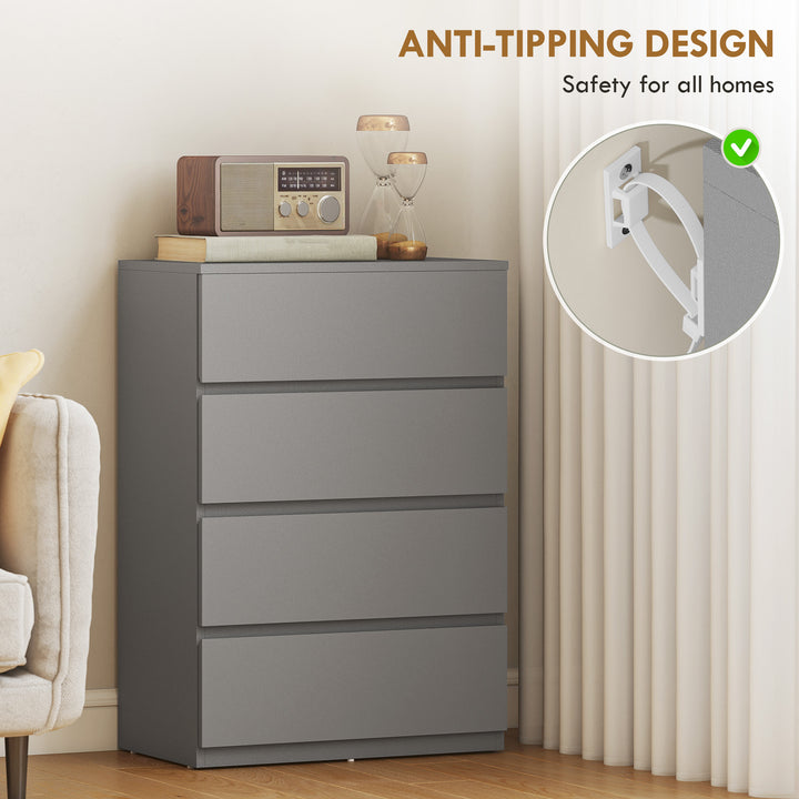 Chest of Drawers, 4-Drawer Storage Cabinets, Modern Dresser, Storage D