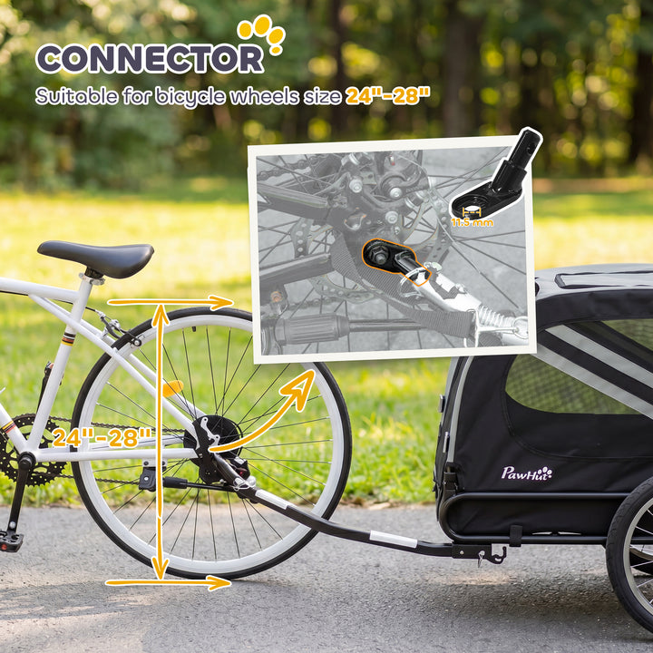 2-In-1 Pet Bike Trailer Dog Stroller Pushchair with Universal Wheel Re