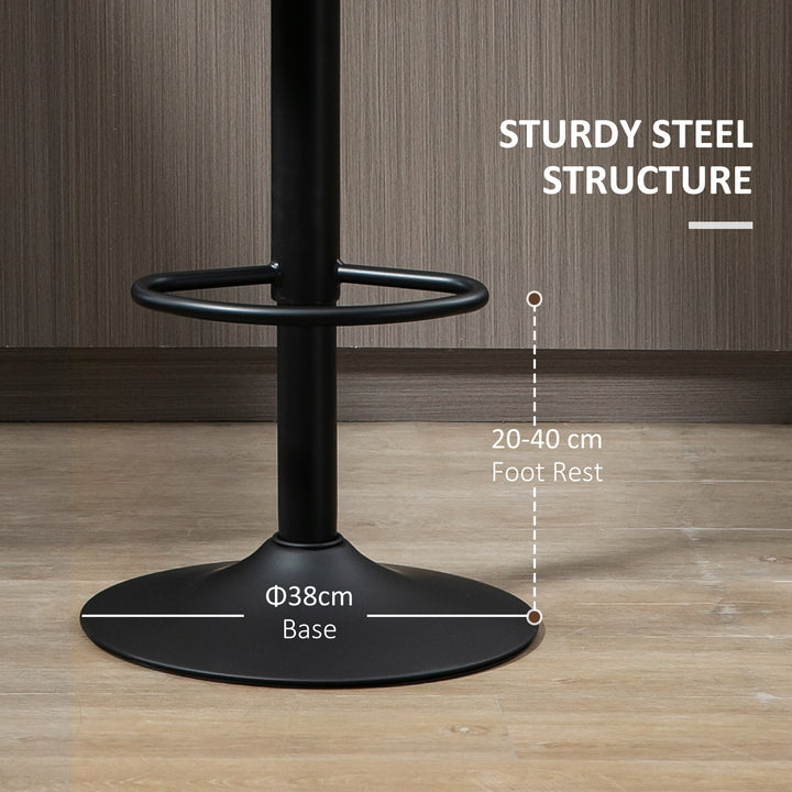 Adjustable Swivel Bar Stools Set of 2, Barstools with Footrest and Backrest, Steel Frame Gas Lift, for Kitchen Counter Dining Room, Grey