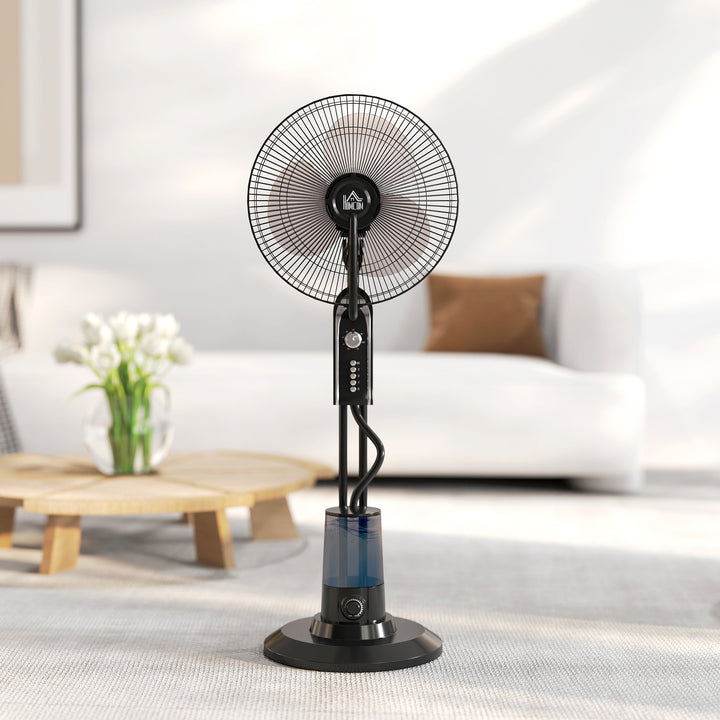 Pedestal Fan with Water Mist Spray, Spray Misting Fan with 70° Oscillation, Tilt Head, 4 Speeds, 3 Modes, Adjustable Mist, 3.2L Water Tank, for Home, 120 cm