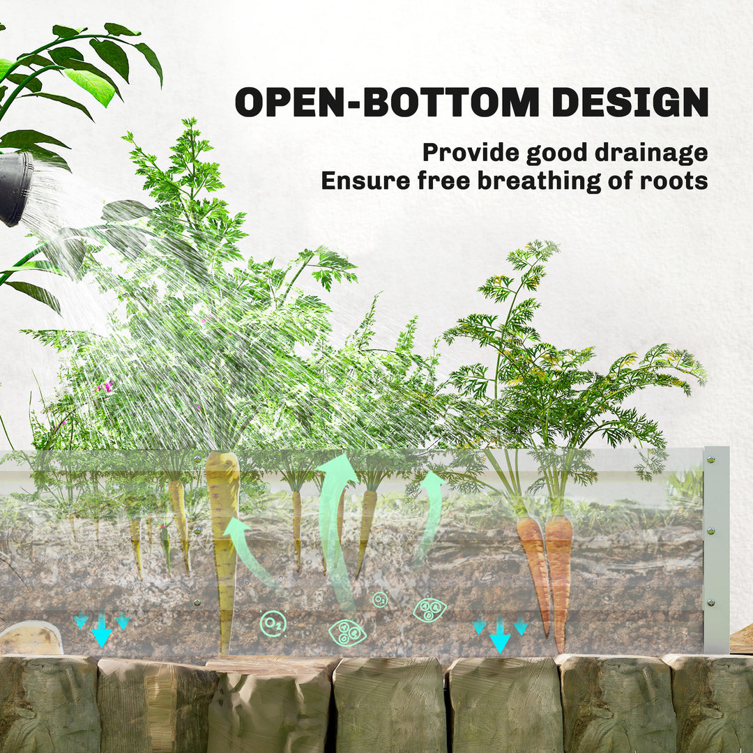 Small Greenhouse with Raised Garden Bed, Galvanised Walk-in Greenhouse with Roll Up Windows, 141 x 141 x 190 cm