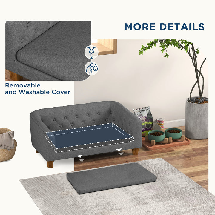 Dog Sofa Bed w/ Soft Cushion for Medium Dogs - Grey