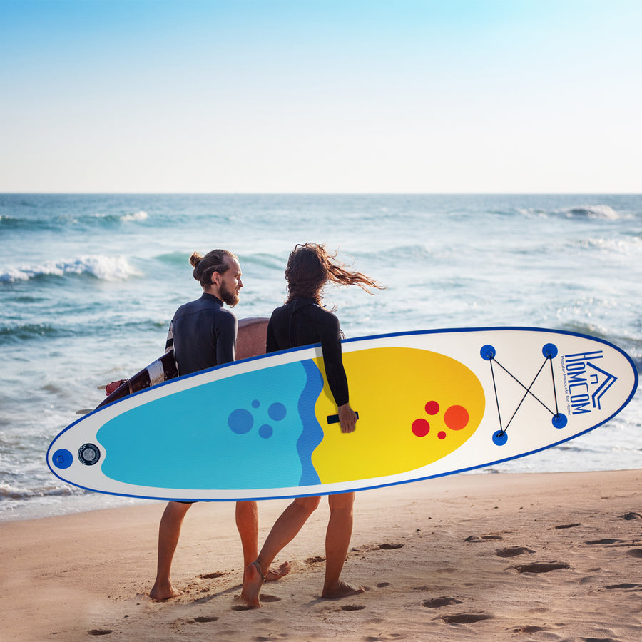 Inflatable Stand Up Paddle Board, 10' x 30" x 4", Non-Slip SUP, with ISUP Accessories, Hand Pump, 1 Fin, Adj Paddle, Backpack for Youth Adult Beginners/Experts