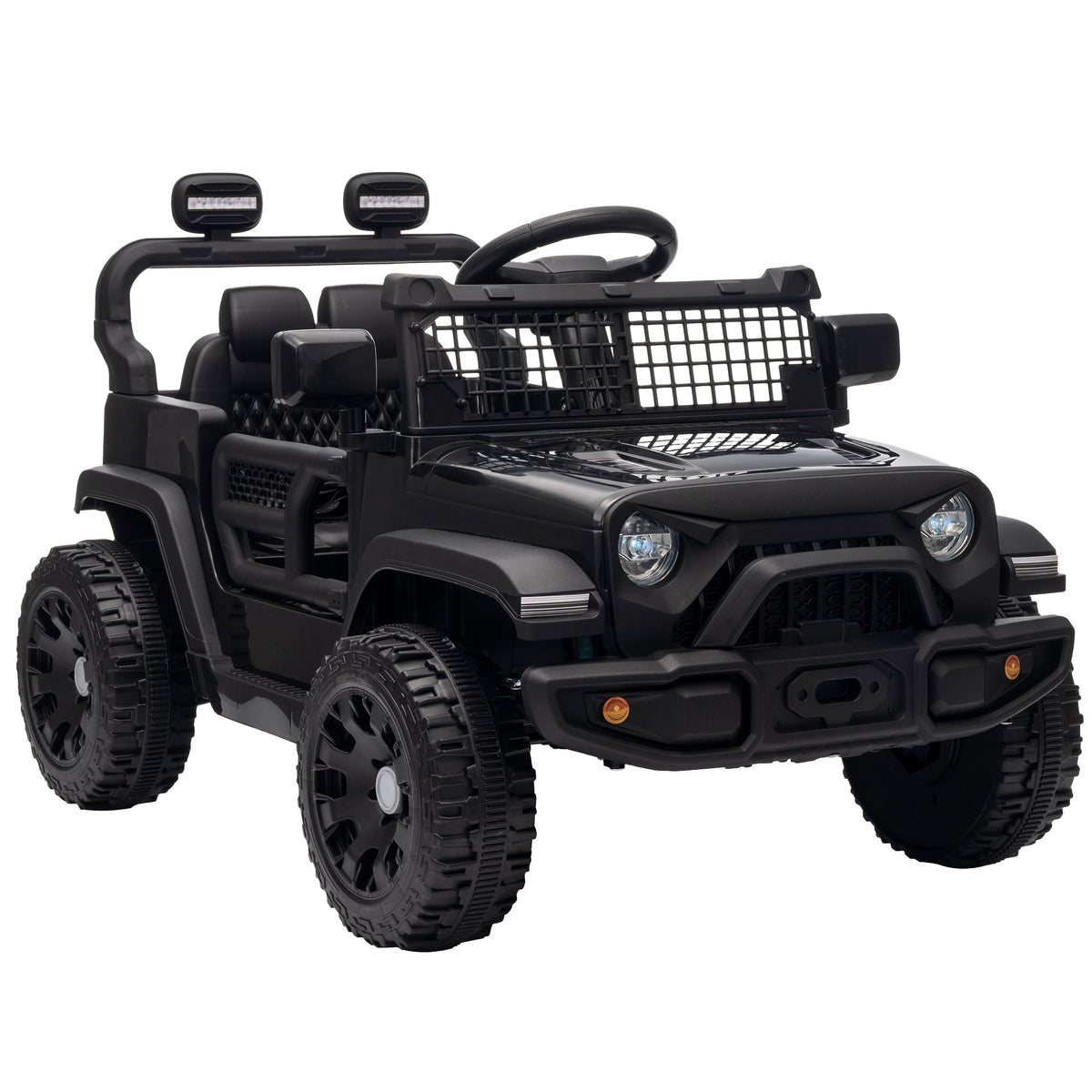 12V Electric Car for Kids with Remote, Dual Motors, Rear Suspension - Black