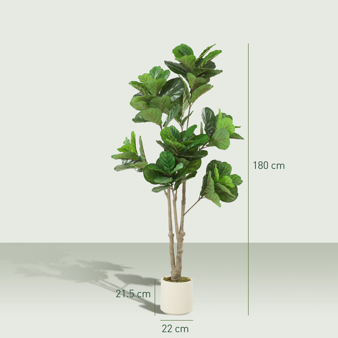 180cm Artificial Fiddle Leaf Fig Tree - Green