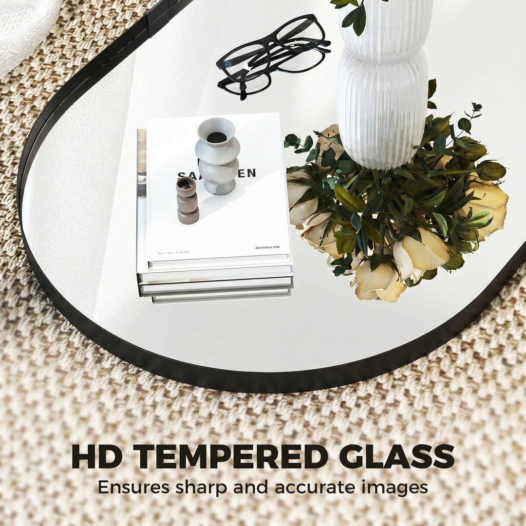 Wall Mirror, Bathroom Mirror with Elevated Aluminium Alloy Frame, 60 x