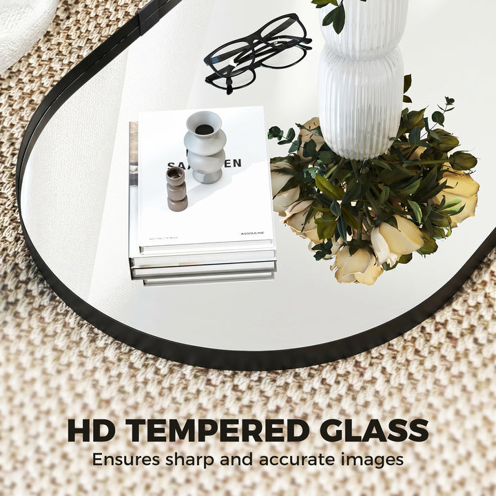 Wall Mirror, Bathroom Mirror with Elevated Aluminium Alloy Frame, 60 x