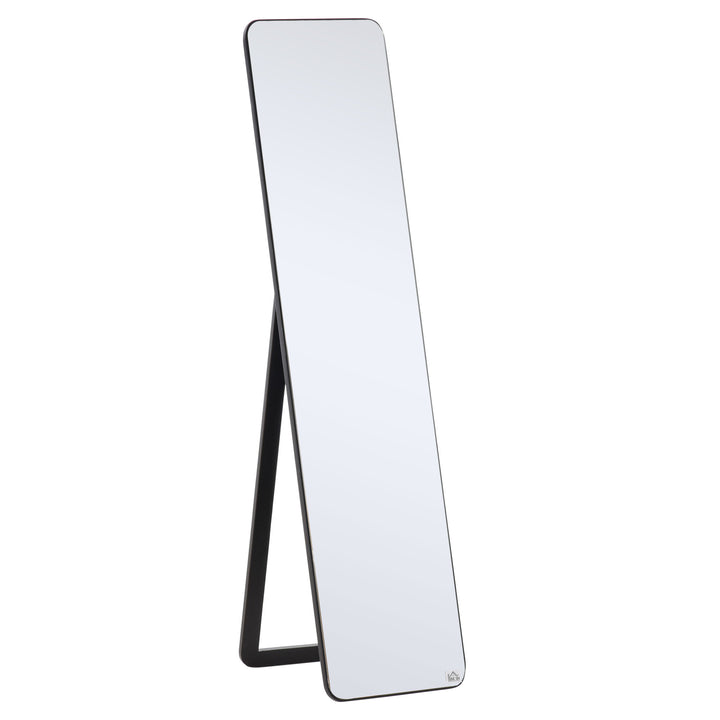 HOMCOM Full Length Mirror, Free Standing or Wall Hanging, Tall Full Body Mirror for Bedroom, Hallway, Black | Aosom UK